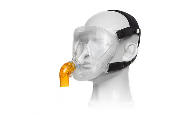FitMax™ CPAP total face mask with vented anti-asphyxia elbow, head strap, medium