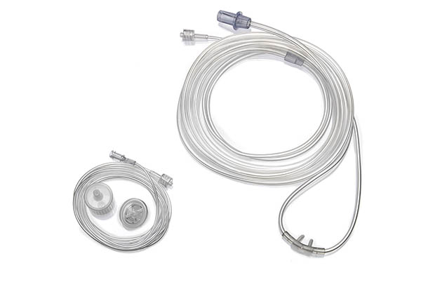 Sentri™, adult, nasal cannula with curved prongs, CO2 monitoring line, filter and tube, 2.1m